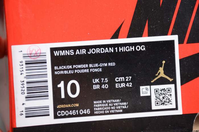 Air Jordan 1 High WMNS UNC Chicago CD0461-046