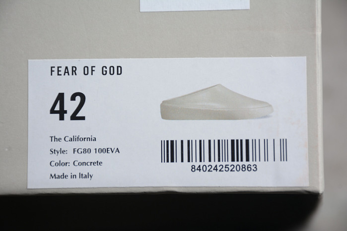 Fear of God 7th The California FG80-100EVA-Cement