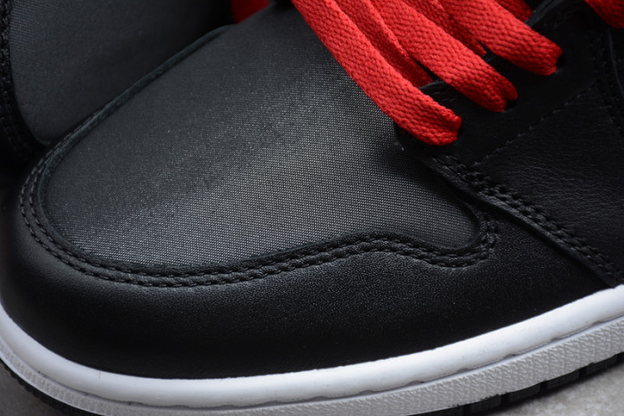 Jordan 1 Retro High Black Satin Gym Red - 555088-060